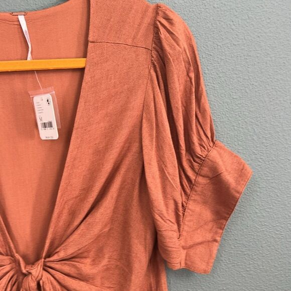 NEW Free People Vintage Summer Midi Dress Sz M Rust - Picture 5 of 13